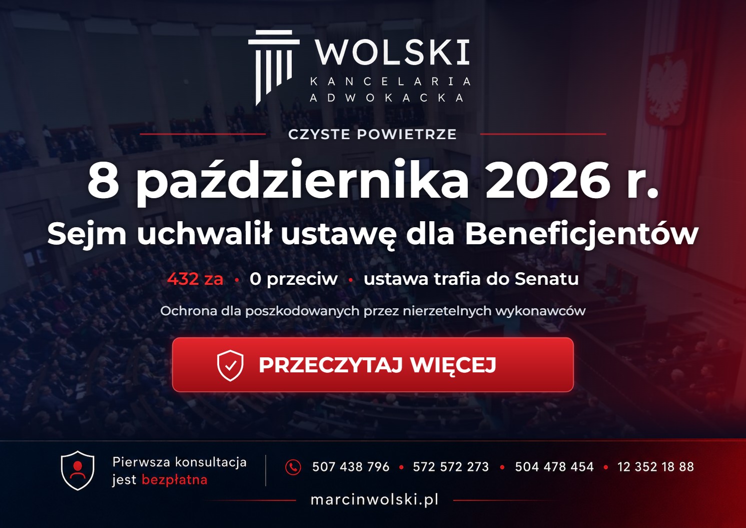 Sejm uchwalił ustawę o pomocy Beneficjentom Czystego Powietrza – 8 października 2026